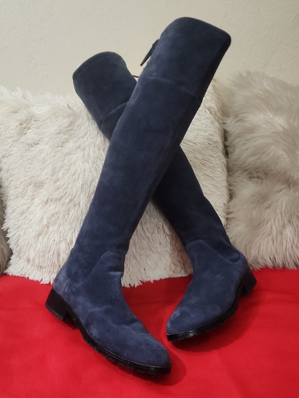Blondo Navy Suede Over-the-Knee Boots